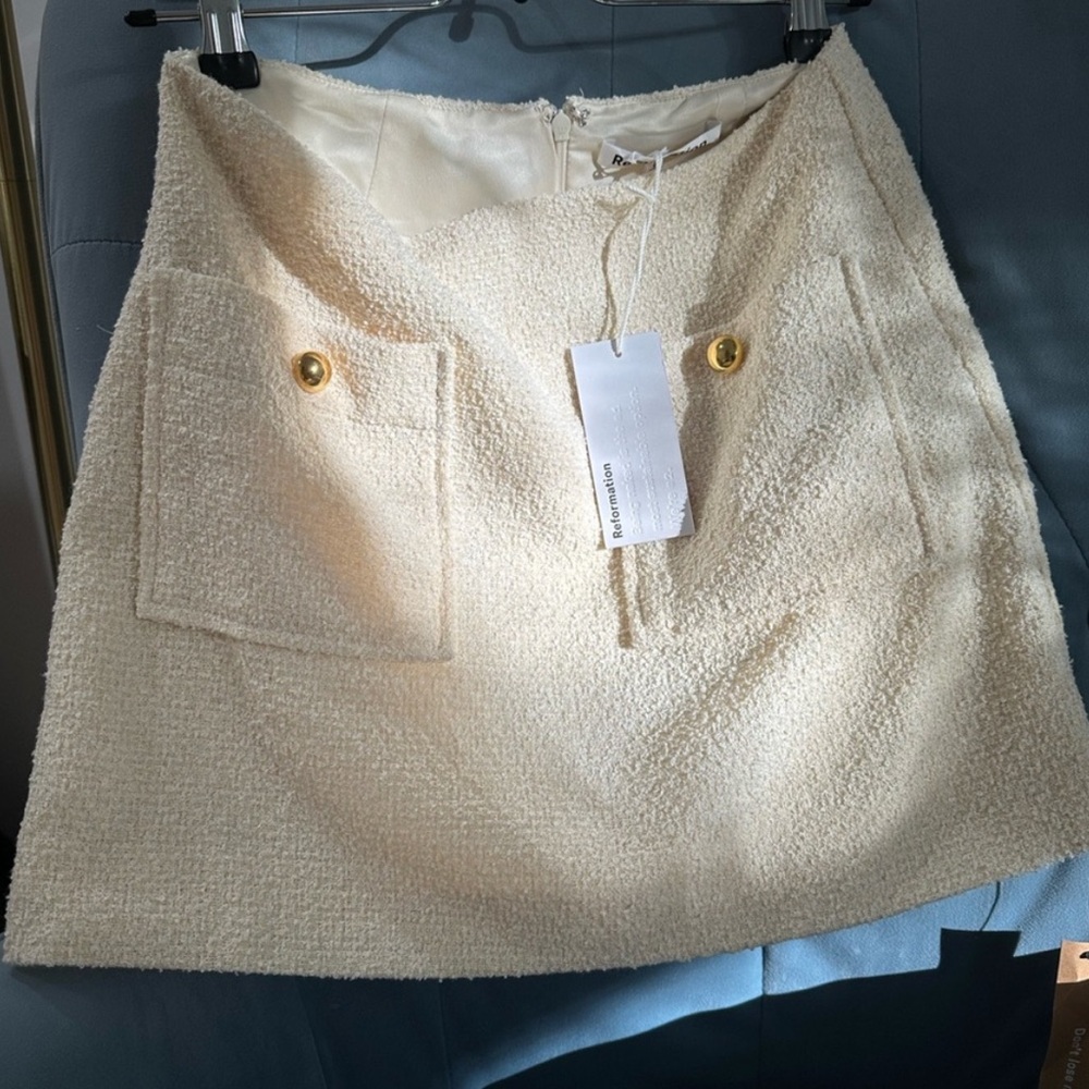 Reformation Aurelia skirt in cream
